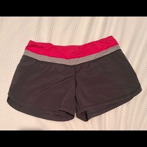 lululemon athletica run speed shorts, pink and gray (Size 6)